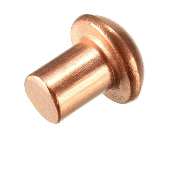 Uxcell 5/32" x 13/64" Round Head Solid Rivets Fasteners Copper 50 Pcs