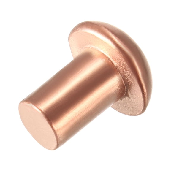 Uxcell 5/32" x 15/64" Round Head Solid Rivets Fasteners Copper 50Pcs