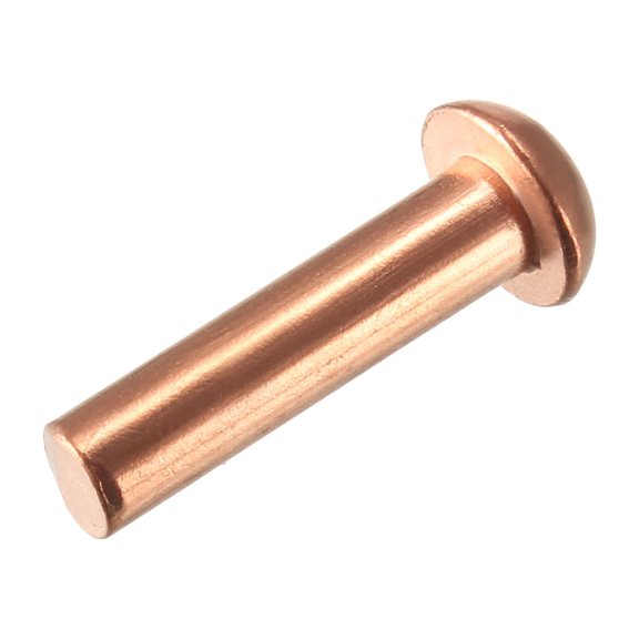 Uxcell 5/32" x 5/8" Round Head Solid Rivets Fasteners Copper 50Pcs