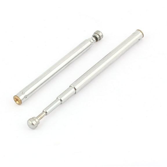 Uxcell 5.35inch Long 4 Section Metal AM FM Radio Universal Telescopic Antenna 2Pcs