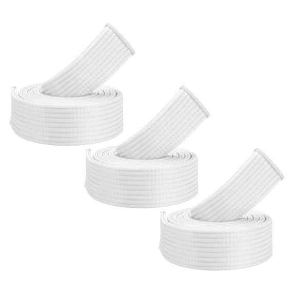 Uxcell 5.3FT Taekwondo Colored Ranking Belts for Competition Training, White 3 Pack