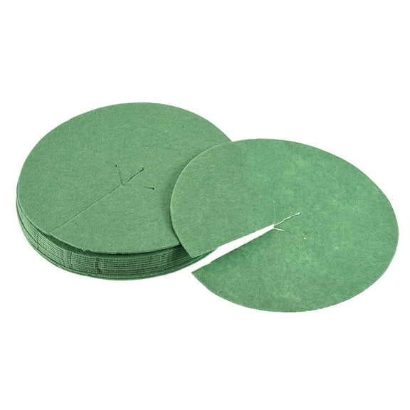 Uxcell 5.4" Round Nonwoven Tree Mulch Ring Mat Cover Plant Obstacle, Green 12 Pack