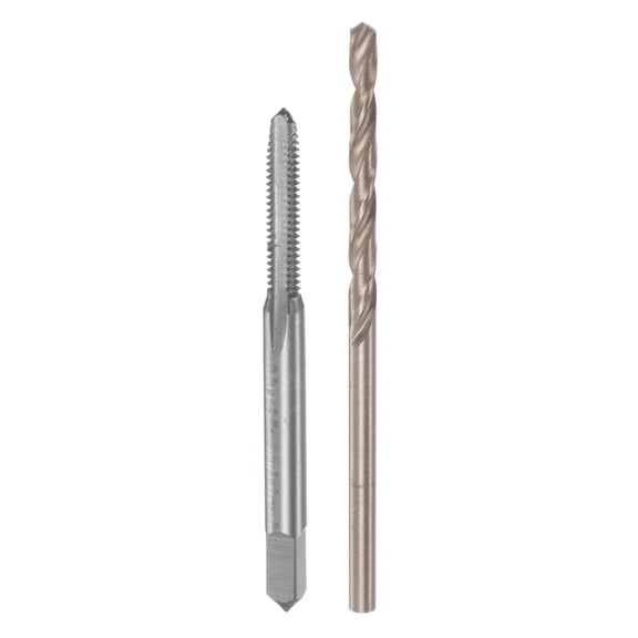 Uxcell 5# 40 UNC 2B Straight Flute Thread Tap 2.5mm Drill Bit Set High Speed Steel