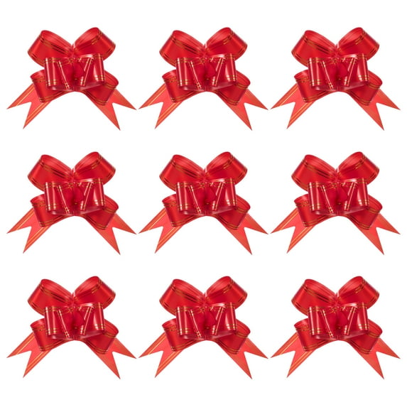 Uxcell 5.5" Plastic Gift Wrap Bows Christmas Pull Bow Baskets Present Wrapping Ribbon Bows 20 Pack Red