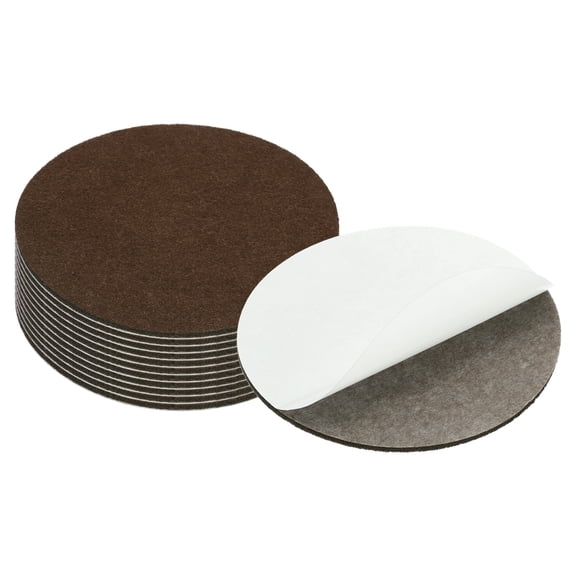 Uxcell 5.5 Inch Diameter Lamp Base Felt, 12Pack 3mm Thickness Round Soft Adhesive Felt, Coffee