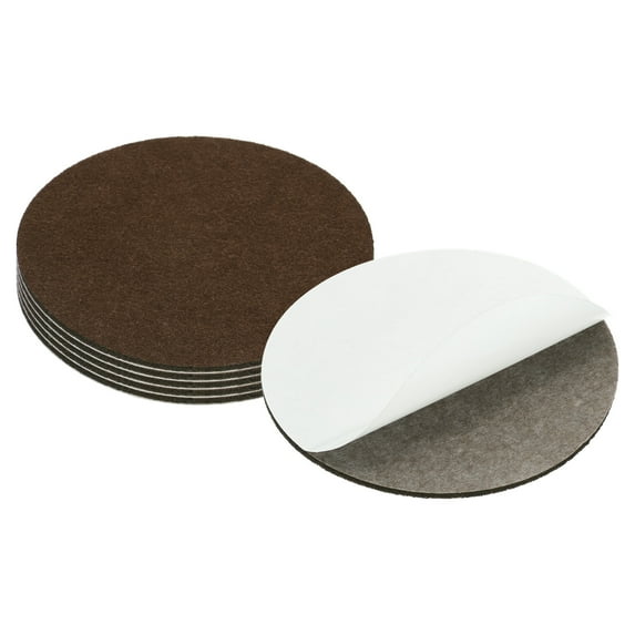 Uxcell 5.5 inch Diameter Lamp Base Felt 6 Pack 0.12 inch Thickness Round Soft Adhesive Felt Coffee