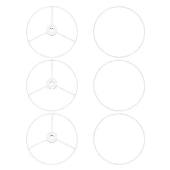 Uxcell 5.5 Inch E26 E27 Lamp Shade Ring Frame, 3 Pack Lampshade Holder Wire Frame DIY Drum Ring for Table Floor Lamp White