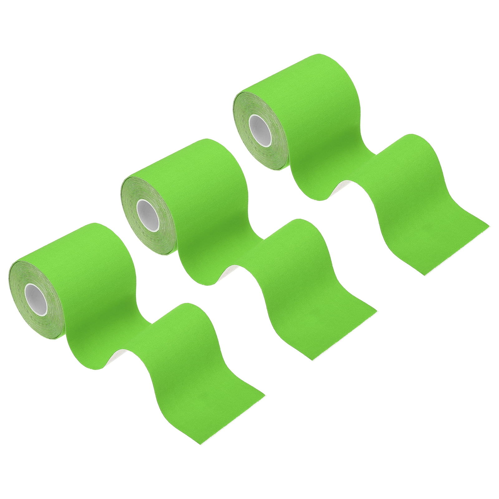 Uxcell 5.5 Yard x 3 Inch Kinesiology Tape, Adhesive Cotton Sports Muscle Support Tapes Waterproof Elastic Tape Green 3 Roll