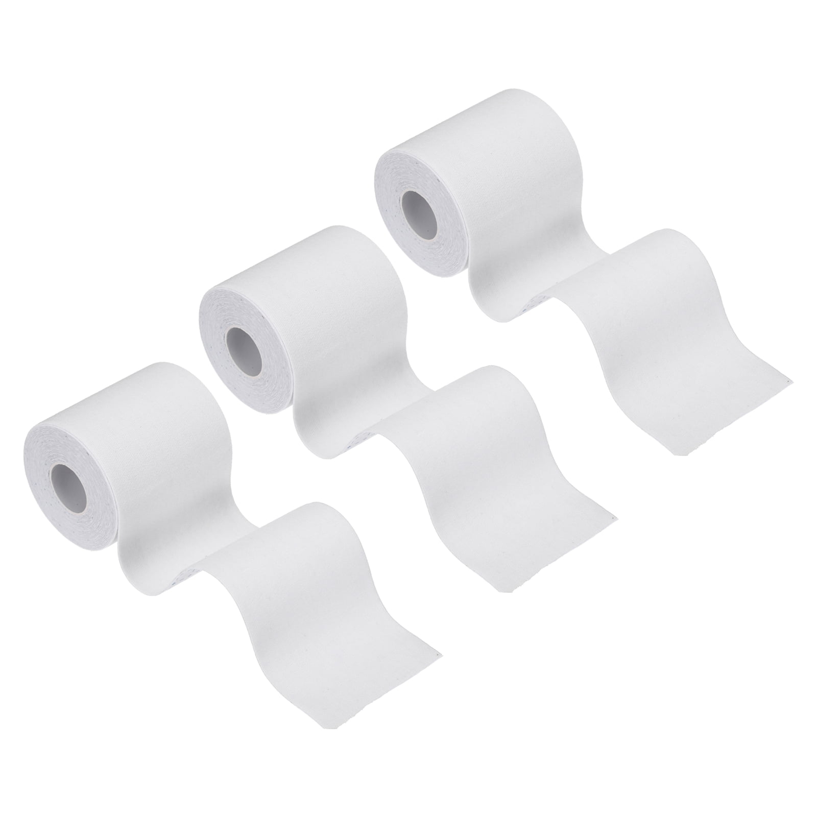 Uxcell 5.5 Yard x 3 Inch Kinesiology Tape, Adhesive Cotton Sports Muscle Support Tapes Waterproof Elastic Tape White 3 Roll