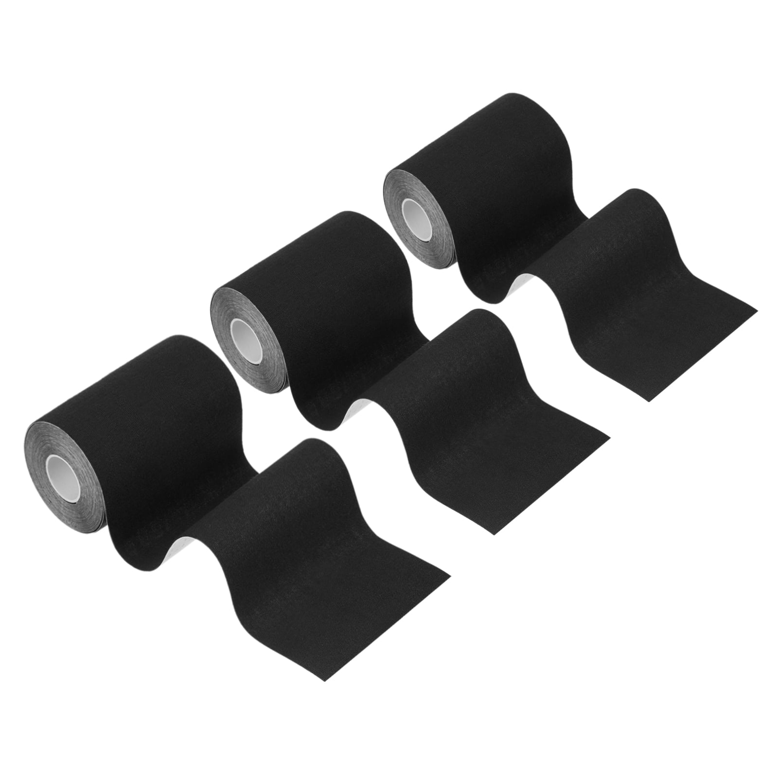 Uxcell 5.5 Yard x 4 inch Kinesiology Tape, 3 Roll Adhesive Cotton Sports Muscle Support Tapes Waterproof Elastic Tape, Black