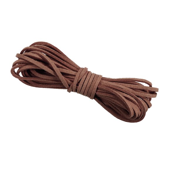 Uxcell 5.5 Yards x 3mm Faux Suede Leather Cord String for Bracelet Necklace Beading, Brown