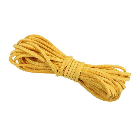 Uxcell 5.5 Yards x 3mm Faux Suede Leather Cord String for Bracelet Necklace Beading, Dark Yellow