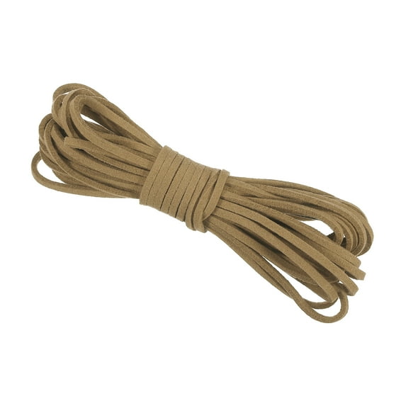 Uxcell 5.5 Yards x 3mm Faux Suede Leather Cord String for Bracelet Necklace Beading, Khaki