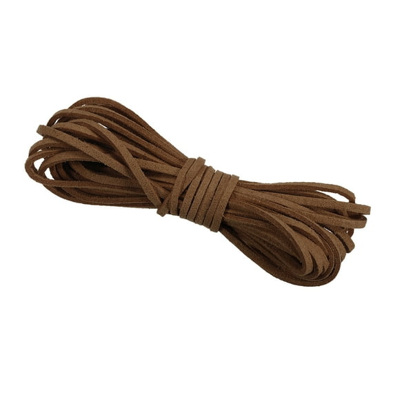 Uxcell 5.5 Yards x 3mm Faux Suede Leather Cord String for Bracelet Necklace Beading, Red Brown