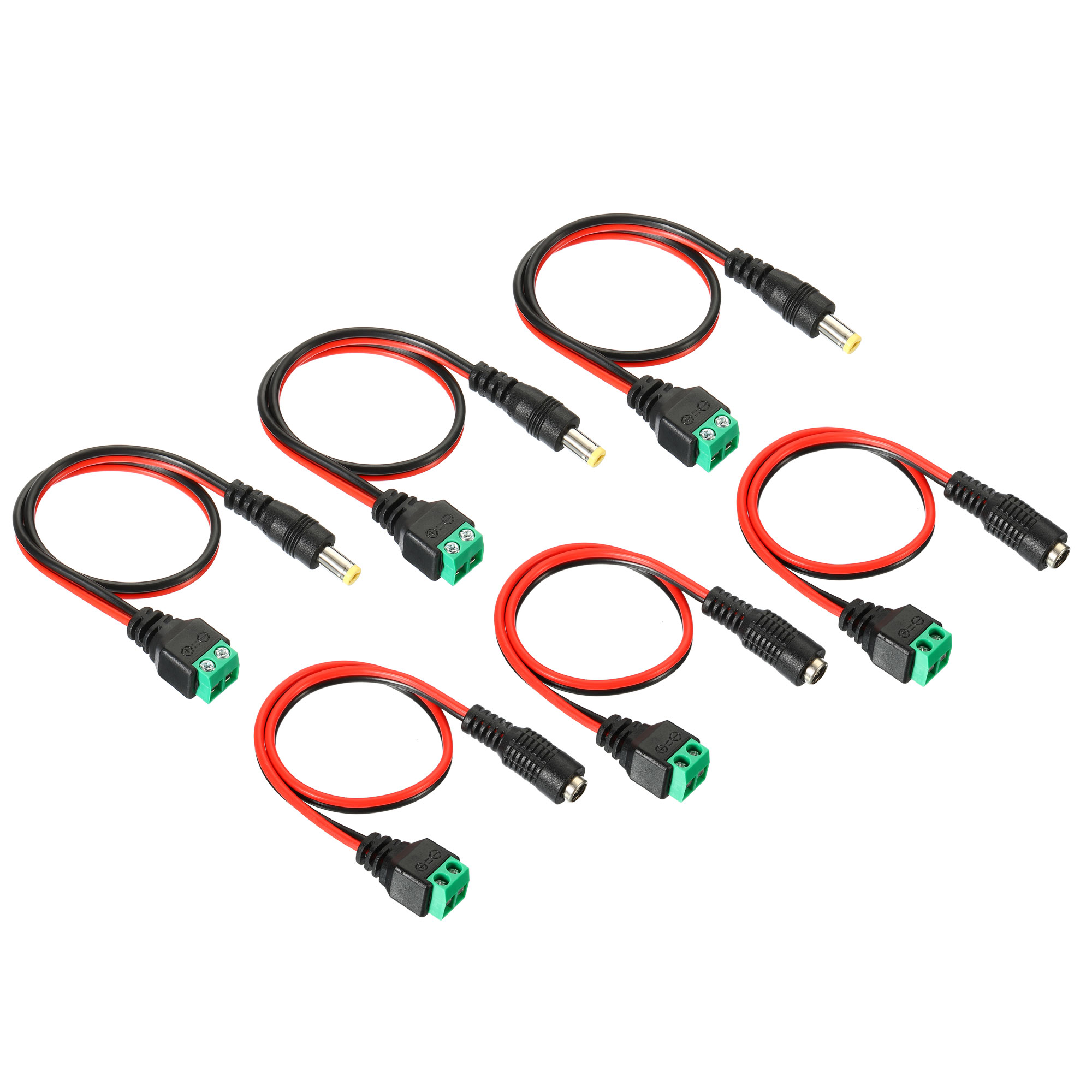 Uxcell 5.5 x 2.1mm DC Power Jack Male Female Plug Adapter Wire Ends, 10 ...