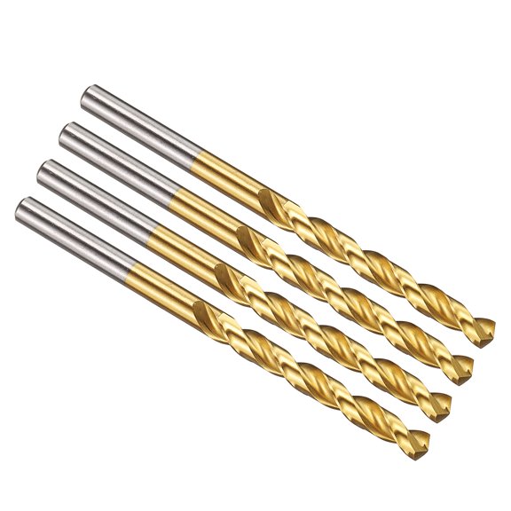 Uxcell 5.5mm Drill Bit, M42 8% Cobalt High-Speed Steel Jobber Straight Shank 135° Titanium Nitride (TiN) Coated for Hard Metal Stainless Steel - 4 Pack