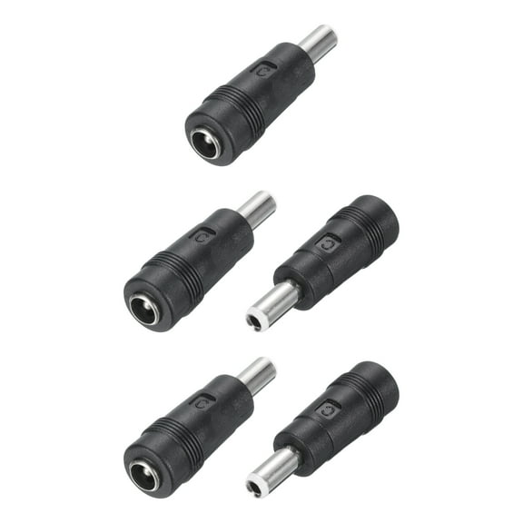 Uxcell 5.5x2.1mm Female Jack to 5.5x2.5mm Male DC Power Connector Adapter, 5Pcs
