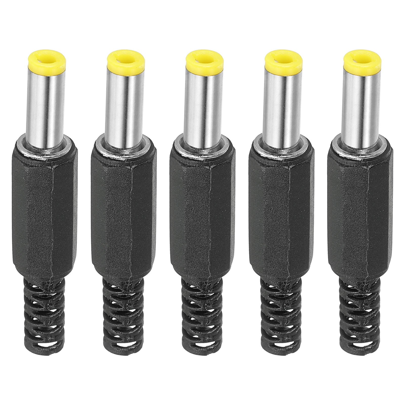 4-Pack DC Power Plug 3.5x1.35mm Male Barrel Connectors With Heat Shrink Tubing - DIY Repair For LED Strips, Routers