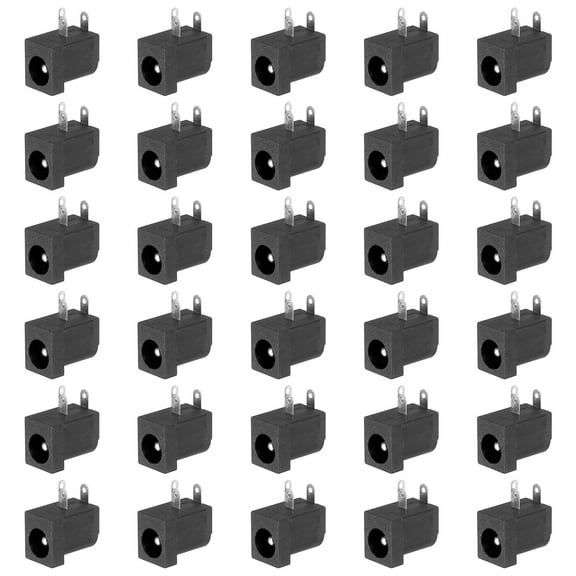 Uxcell 5.5x2.5mm DC Power Connector, 30 Pack 3 Pin PCB Mounting Female Plug Jack