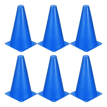 Uxcell 5.5x9.1" Soccer Training Cones, Plastic Flexible Agility Field Marker Drill Cones, Blue 12 Pack