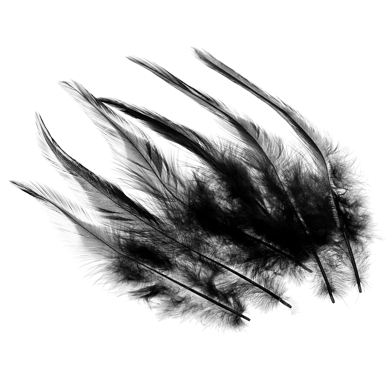 Uxcell 56 Inch Rooster Feathers, 100 Pack Bulk Natural Feathers for Crafts Style 2, Black