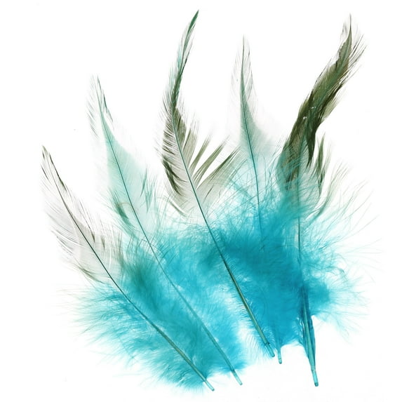 Uxcell 5-6 Inch Rooster Feathers, 100 Pack Bulk Natural Feathers for Crafts Style 2, Blue