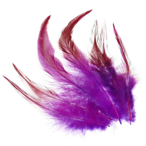 Uxcell 5-6 Inch Rooster Feathers, 100 Pack Bulk Natural Feathers for Crafts Style 2, Purple