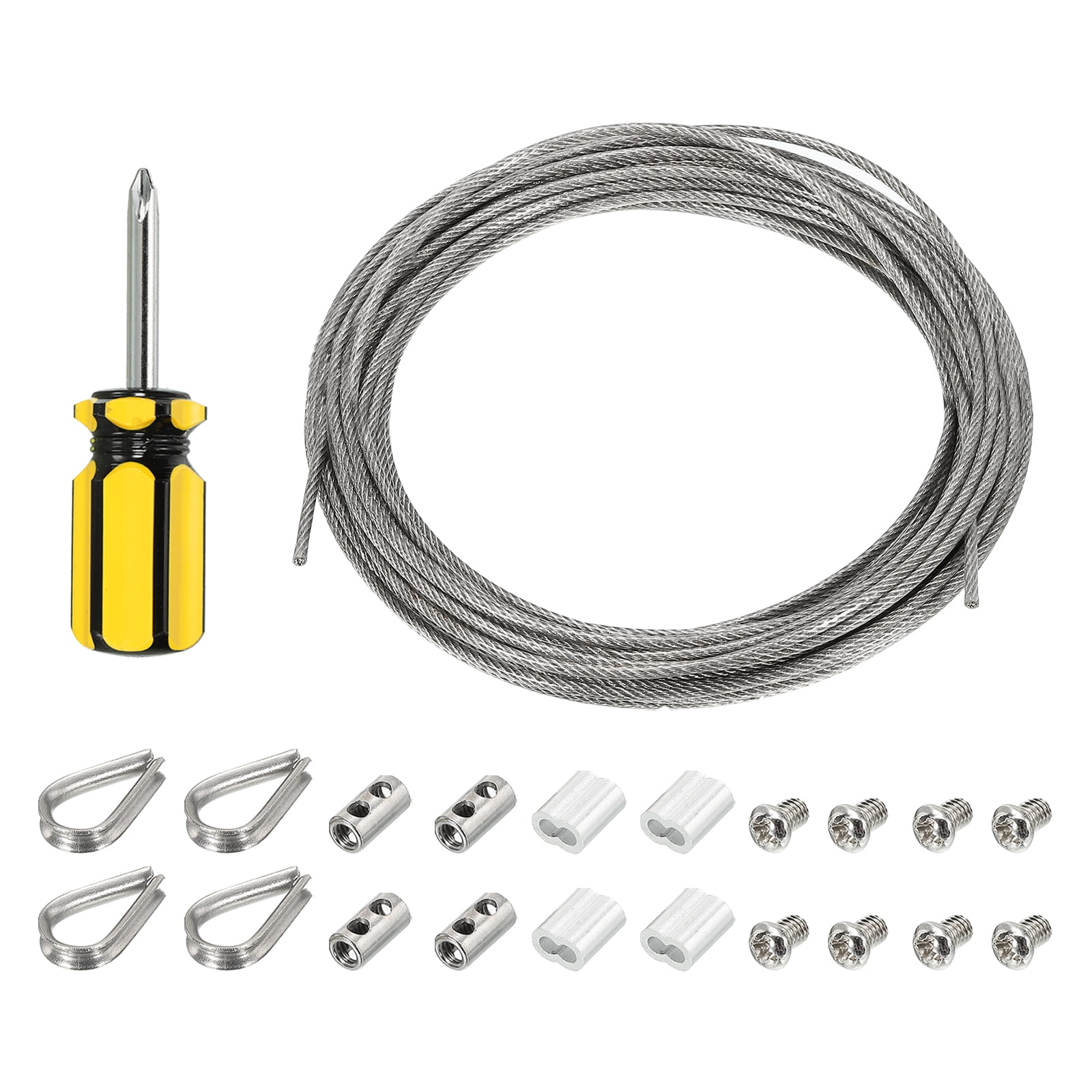 Uxcell 5/64" Wire Rope Kit, PVC Coated Stainless Steel Cable, 33ft