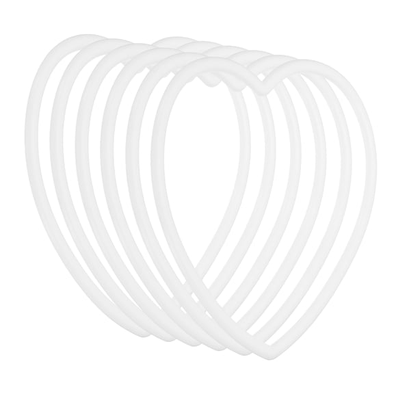 Uxcell 5.7 Inch Heart Dream Catcher Rings, 6 Pcs Plastic Macrame Wreath Floral Ring Hoop, White