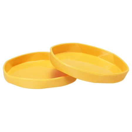 Uxcell 5.7" Plastic Hexagonal Round Planter Pot Saucer Flower Drip Tray, Yellow 5 Pack