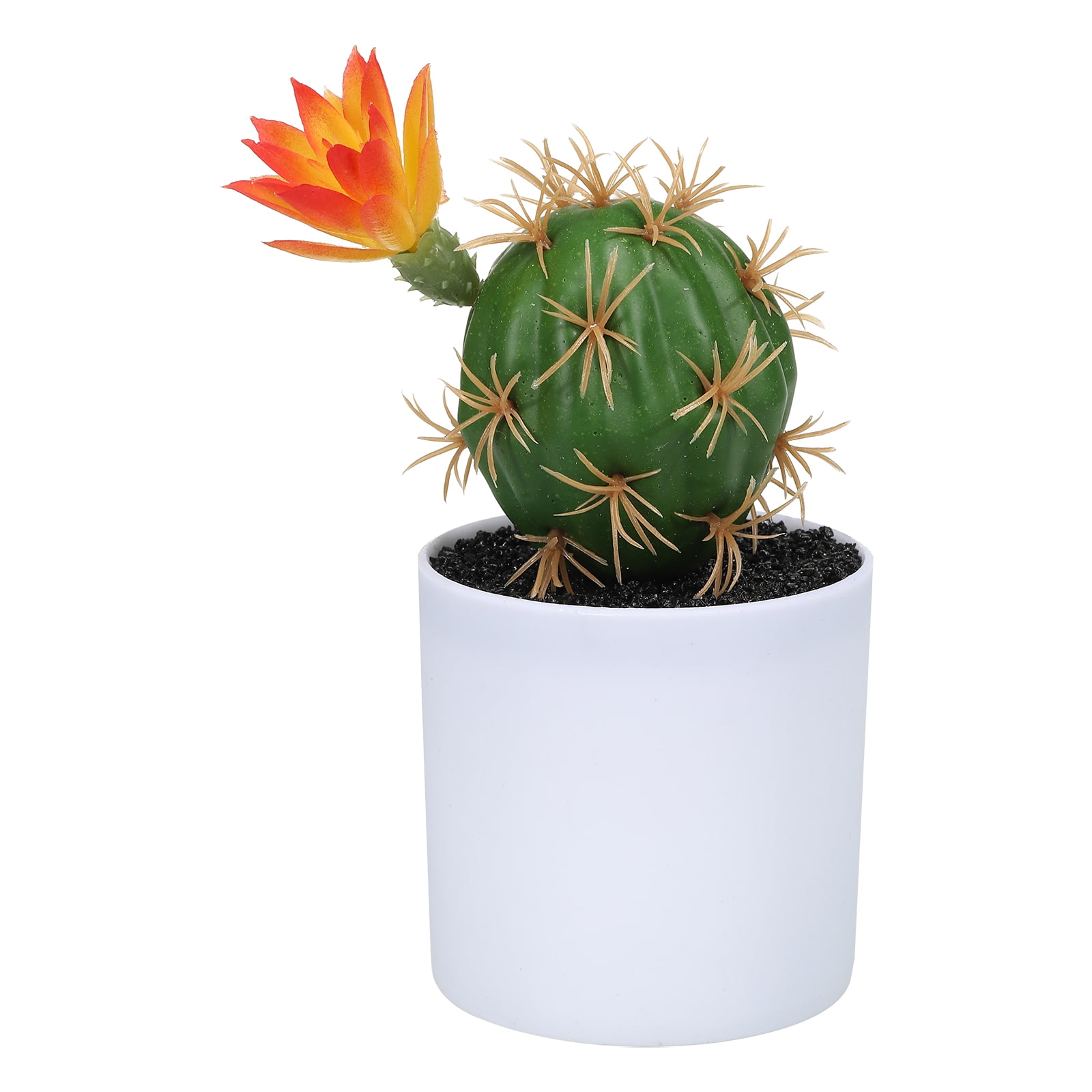 Uxcell 5.7"x2.4" Artificial Cactus Fake Flowering Cactus Decor Faux