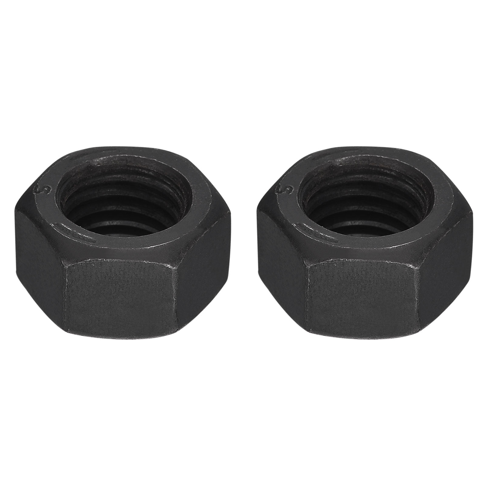 Sourcing Map Hex Nuts, M8x1.25mm Metric Coarse Thread Hexagon Nut, Carbon Steel, Pack Of 20 (Black