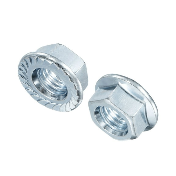 Uxcell 5/8"-11 Serrated Flange Hex Lock Nuts, Carbon Steel Zinc Plated 5 Pack