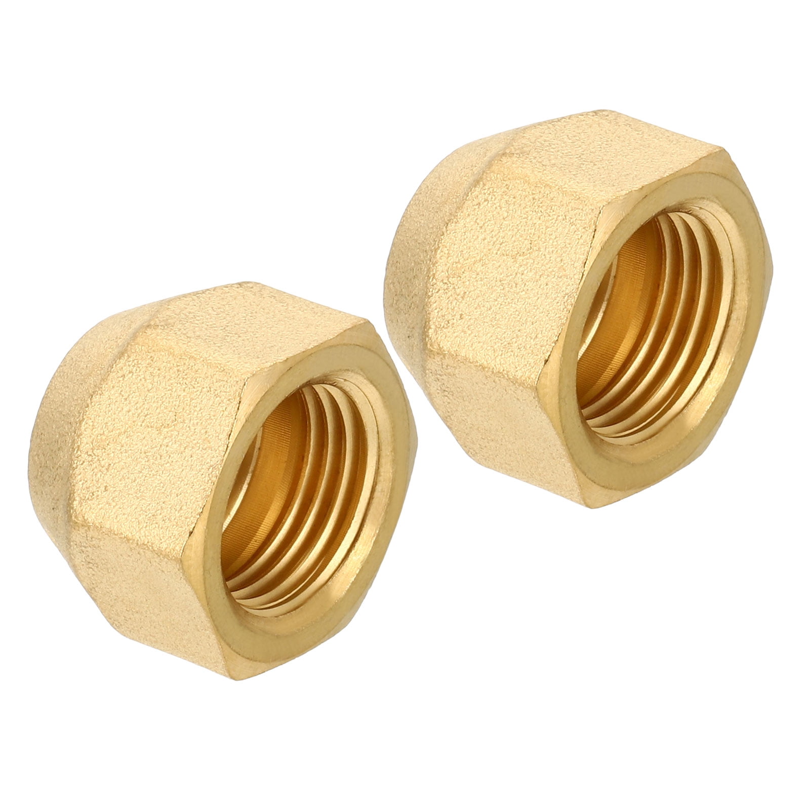 Uxcell 5/8-18UNF Brass Compression Cap Fitting, 2 Pcs External Stop ...