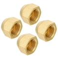 thumbnail image 1 of Uxcell 5/8-18UNF Brass Compression Cap Fitting, 4 Pcs External Stop Valve Cap 45 Degree Flare Tube Fitting Sealing Plug, 1 of 5