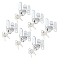 thumbnail image 1 of Uxcell 5/8" Cam Locks with Keys, 6 Pack File Drawer Secure Mailbox Replacement Lock Keyed Different, Silver Tone, 1 of 5