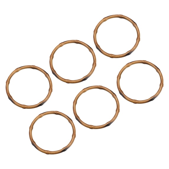 Uxcell 5.8" Dia Bamboo Purse Handles Handbag Handle Replacement for DIY Making, 6Pack Yellow