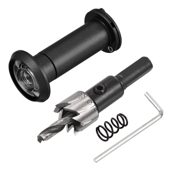 Uxcell 5/8" Door Viewer Peephole Zinc Alloy Privacy Cover 180-Degree Fits 1-3/4" to 2-15/16" Door with 16mm/0.62" Drill Bit Black