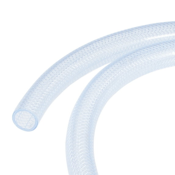 Uxcell 5/8" ID 5ft Transparent Braided Reinforced Tubing High Pressure for Water Hose
