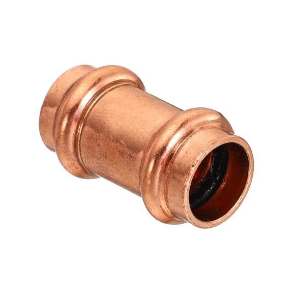 Uxcell 5/8" ID Straight Copper Coupling Copper Connector Joint Pipe Fitting with Rolled Tube Stop Clamp to Install