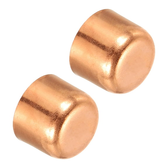 Uxcell 5/8 Inch ID Copper Pipe End Cap, 2 Pack Copper Fitting Cap Sweat Plug Solder Connection for HVAC, Air Conditioner