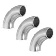 thumbnail image 1 of Uxcell 5/8 Inch OD 304 Stainless Steel Butt, 3 Pack 90 Degree Elbow Pipe Fitting Bend Welding for Stair Handrail, 1 of 7
