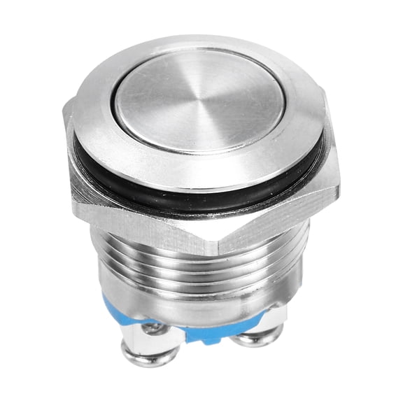 Uxcell 5/8" Momentary Push Button Switch Flat Head 250V With Screw Foot 1NO