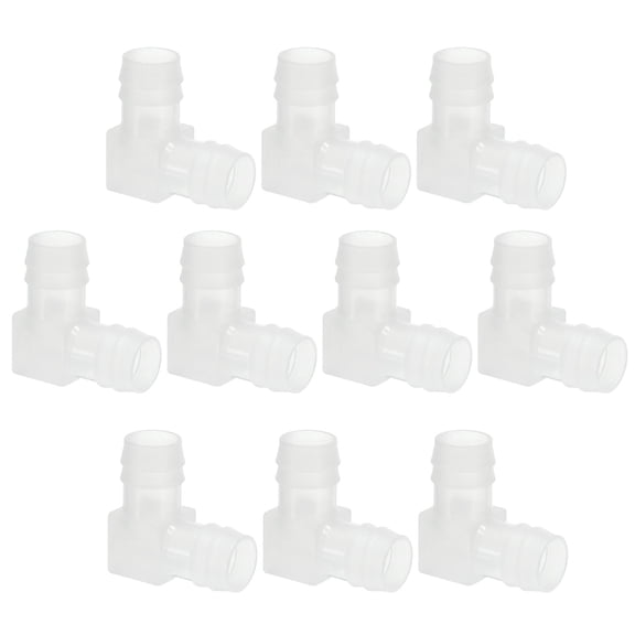 Uxcell 5/8" Plastic Hose Barb 90 Degree Elbow 10 Pack Barb Fittings 2 Way Equal Barbed Joint Splicer Mender Adapter Union Adapter