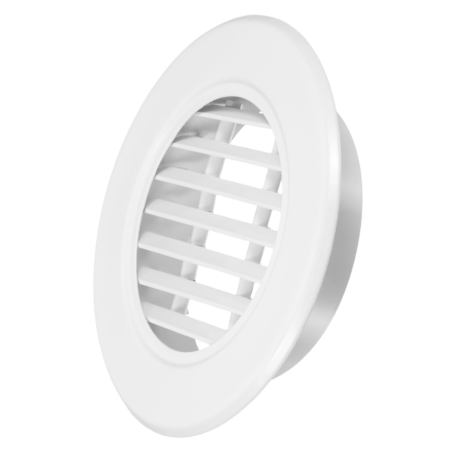 Uxcell 5.8" Round Air Vent, 17 Degrees Louver Grille Cover Aluminum Alloy Soffit Vent HVAC Ventilation for Ceiling Wall Roofing Bathroom Kitchen Garage Duct Shed Garage, White