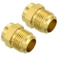 thumbnail image 1 of Uxcell 5/8 SAE Male Thread Brass Flare Tube Fitting Pipe Adapter Connector for Plumbing HVAC Air Conditioner 2 Pack, 1 of 6