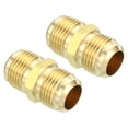 thumbnail image 1 of Uxcell 5/8 SAE Male x 5/8 SAE Male Brass Flare Union Connector, 2 Pcs Gas Adapter Brass Tube Coupler Pipe Fitting, 1 of 6