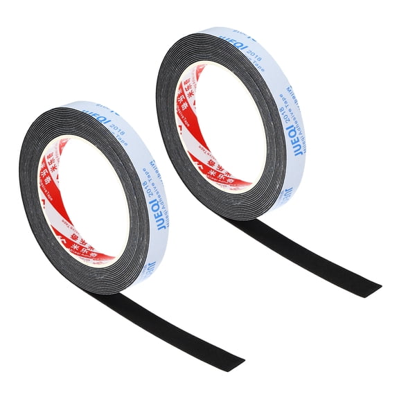 Uxcell 5/8"W x 3/64"T x 16.4Ft EVA Single Sided Foam Tape, Black 2Pcs