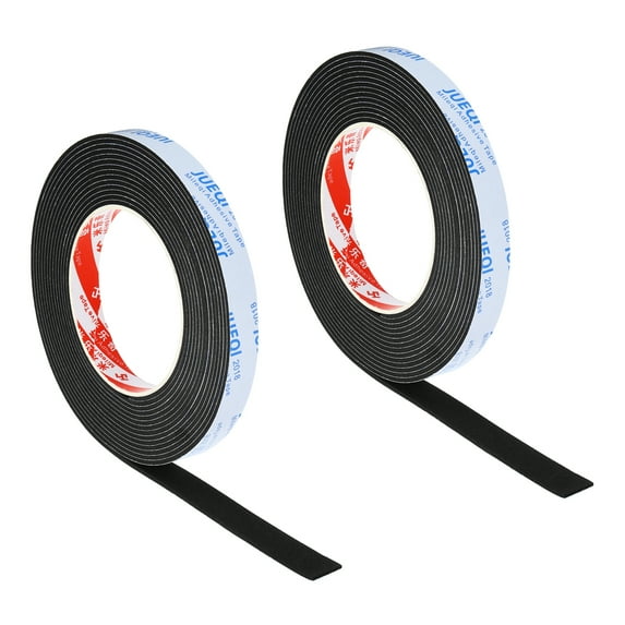 Uxcell 5/8"W x 5/64"T x 16.4Ft EVA Single Sided Foam Tape, Black 2Pcs