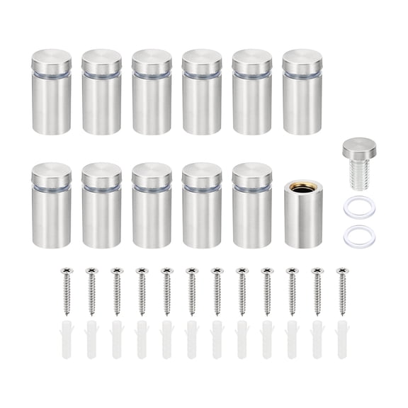 Uxcell 5/8 x 1.2 Inch Sign Standoff Screws, 12 Set Stainless Steel Wall Standoff,Silver